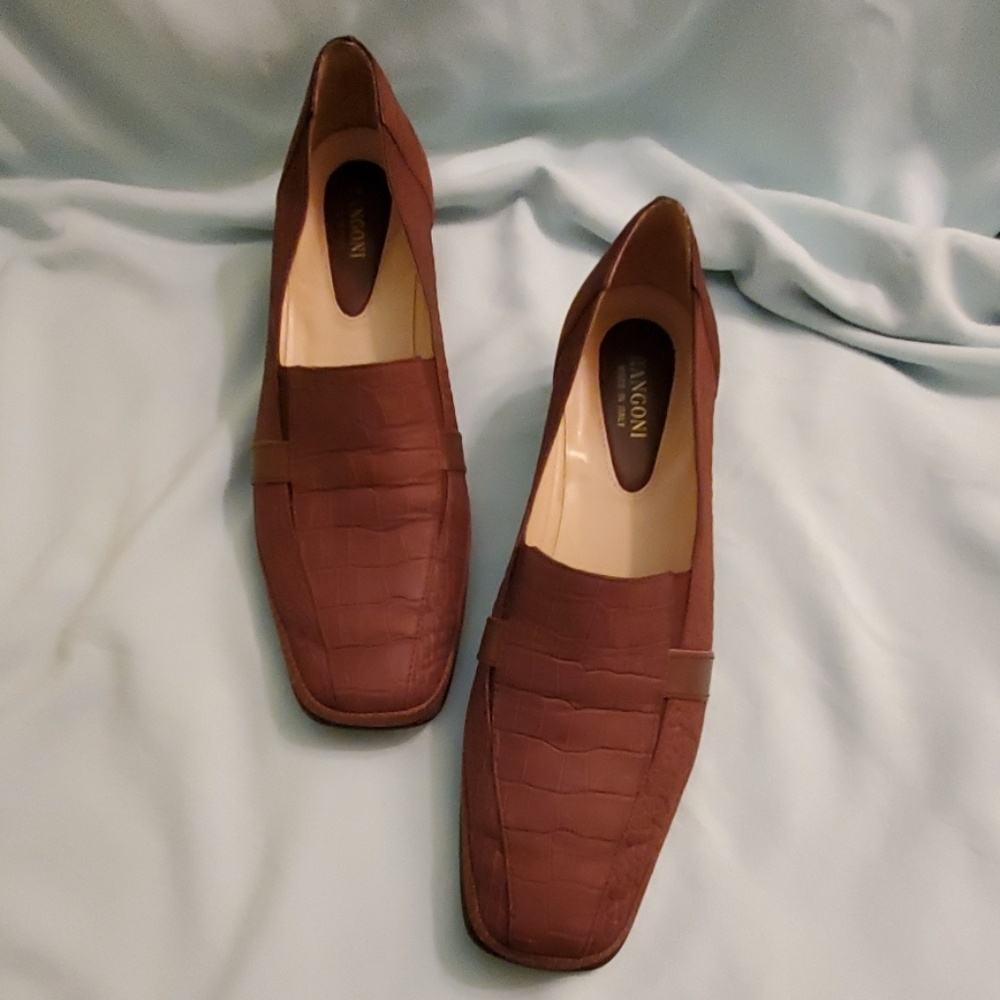 Rangoni Crocodile-textured Leather Loafers